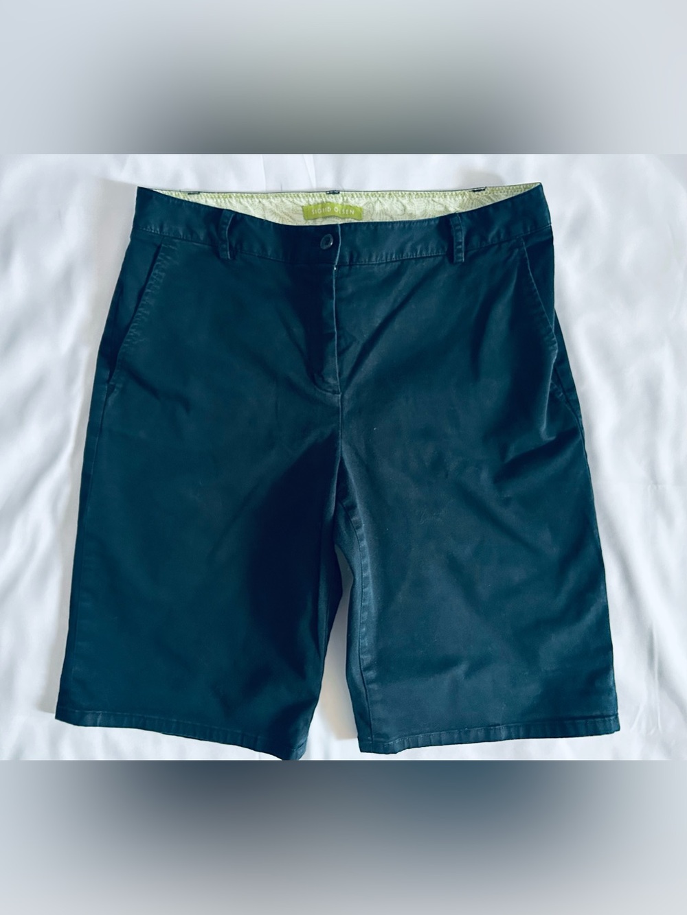 Sigrid Olsen Navy Blue Bermuda Shorts Chino Style Size 8